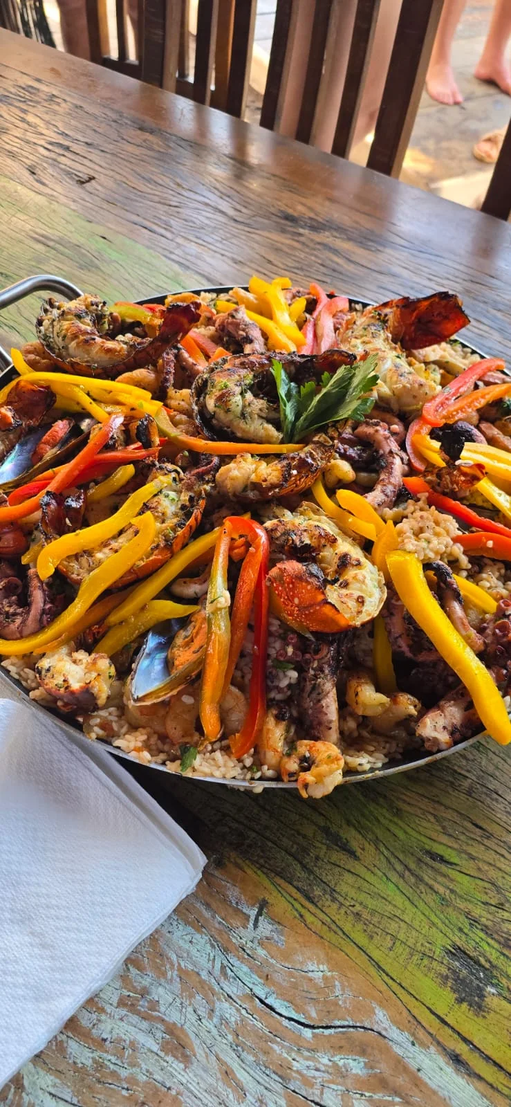 Paella com frutos do mar