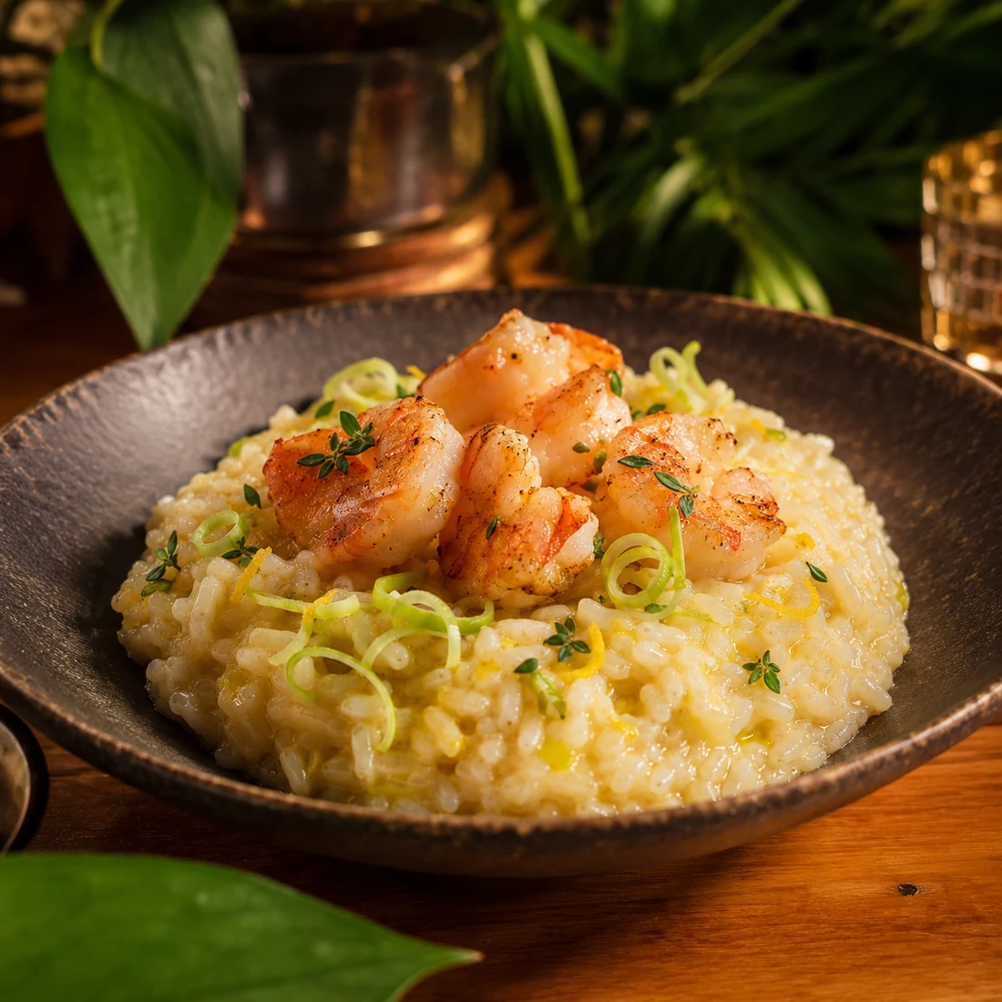 Risoto cremoso preparado pela Chef Ana Santos